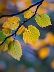 Poster - Colorful Autumn Leaves with a Soft Background Perfect for Seasonal Designs : Generative AI