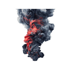 Wall Mural - Abstract Swirling Smoke, Red and Grey Ink Cloud, Artistic Vapor