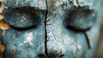 Aufkleber - Close Up of a Weathered Statue of a Serene Buddha Reflecting Peace and Tranquility : Generative AI