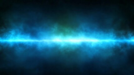 Poster - Blue light beam, smoky space, abstract background