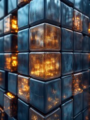 Poster - Abstract cubes wallpaper background
