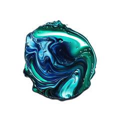 Wall Mural - Abstract Swirl of Teal and Blue Paint