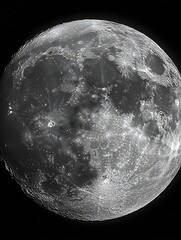 Aufkleber - Detailed close up of the full moon showcasing craters and surface for astronomy enthusiasts : Generative AI