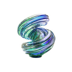 Wall Mural - Abstract Swirling Glass Sculpture Teal, Blue, and Green Spiral