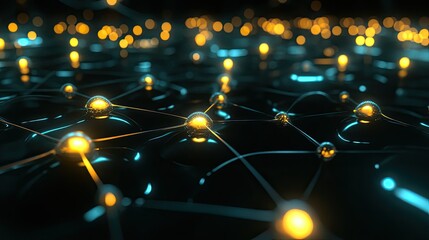 Poster - Abstract illumination of glowing nodes in a network structure