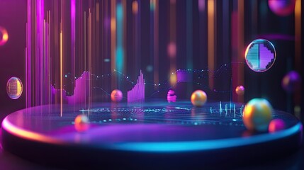 Poster - Abstract Data Visualization with Colorful Lights and Circles