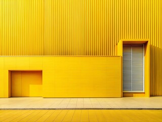 Poster - Abstract Yellow Dynamic Shapes Minimalist Background - Modern Geometric Design