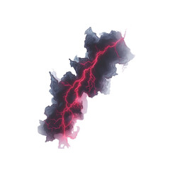 Wall Mural - Abstract Pink Lightning Bolt in Dark Cloud