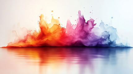 Poster - Vibrant Watercolor Explosion Colorful Abstract Paint Design Background art red blue image style     
