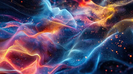 Aufkleber - vibrant abstract flow of colors with cosmic effects in motion