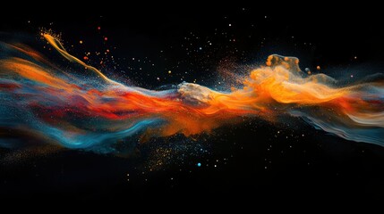 Aufkleber - Vibrant Abstract Swirls of Color Against Dark Background