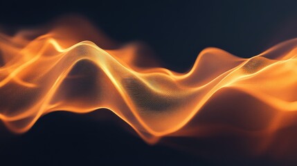 Poster - Flowing Orange Waves of Light in Abstract Artistic Background