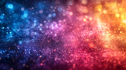 Poster - Abstract Sparkle Glitter Background Blue Pink Orange Festive red gold bokeh shiny magic lights      