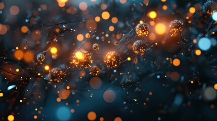 Poster - Vibrant Bokeh Effects with Glowing Orbs and Soft Backgrounds