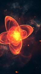 Wall Mural - Vibrant cosmic energy swirling in a deep space environment with glowing particles and abstract formations