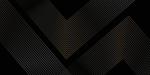 Poster - Abstract  Bluck  background golden neon geometric light technology digital hi tech concept background. Vector illustration abstract graphic design banner pattern presentation background web template.