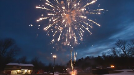 Leinwandbilder - Spectacular Fireworks Display Lighting Up the Night Sky with Vibrant Colors and Exciting Patterns : Generative AI