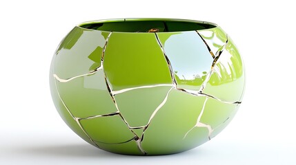 Wall Mural - Broken green vase art