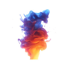 Wall Mural - Abstract Colorful Ink Swirl in Dark Background - Vibrant Blue and Orange Dye Diffusion