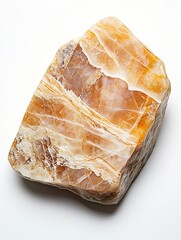 Fototapete - Natural rock salt crystal showcasing earthy tones and unique textures under soft light : Generative AI