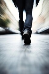 Aufkleber - Dynamic Motion Blur of Person Walking on Natural Surface in Urban Setting Capturing Movement and Energy : Generative AI