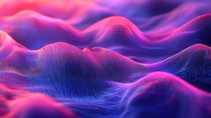 Poster - Computer generated image of digital data flow with wave patterns in a high-security server environment