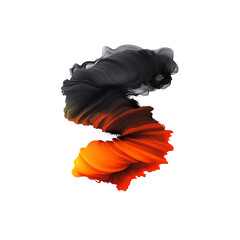 Wall Mural - Abstract Swirling Orange and Black Digital Art