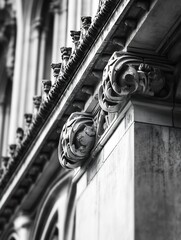 Poster - Intricate Architectural Details Showcased in Black and White Vintage Style Captivating Decorative Elements : Generative AI