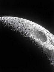 Aufkleber - High Resolution Close Up of the Moon's Surface Showing Craters and Features : Generative AI