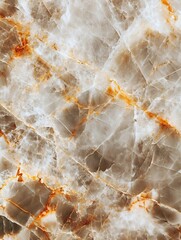 Leinwandbilder - Natural Marble Texture with Beautiful Veins and Warm Tones Suitable for Interior Design : Generative AI