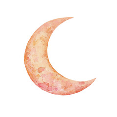 Poster - Watercolor Moon Illustration with Soft Pastel Colors and Texture