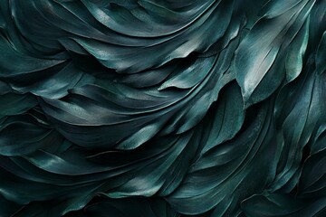 Wall Mural - abstract dark teal textured leaf pattern background.