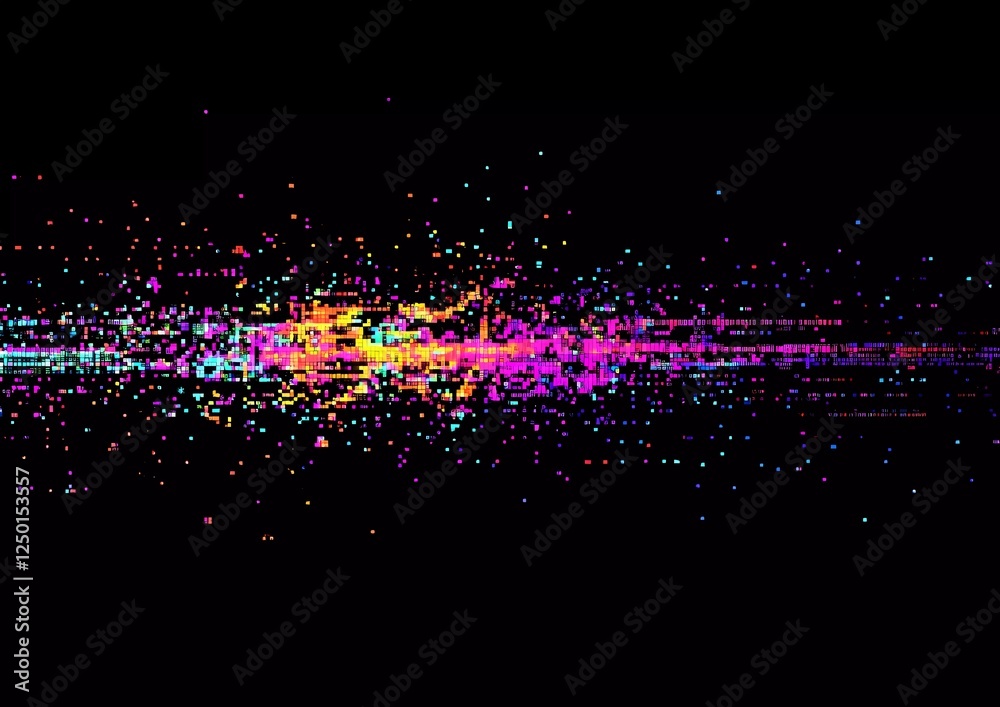 VHS noise texture. Background with colorful static, scan lines, and ...