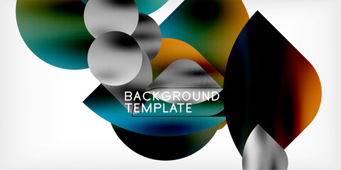 Poster - Color geometric shapes background shadow circles