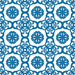 Wall Mural - pattern batik flower damask ethnic boho ikat texture tribal geometric background