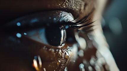 Poster - Close Up of a Human Eye Capturing Emotion and Intricacy in Beautiful Detail : Generative AI