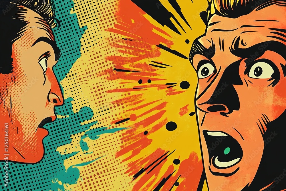 Dynamic confrontation between two characters captures intense em Stock ...