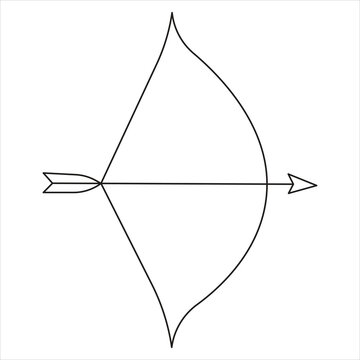 Minimalist Bow and Arrow Line Art – Symbol of Focus and Precision