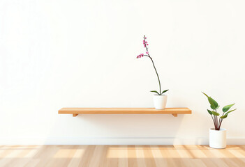 Wall Mural - Shelf Mockup with Elegant Floral Decor