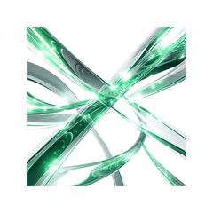Wall Mural - Abstract Green Light Trails and Glowing Lines Design