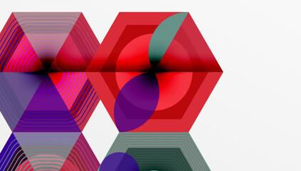 Aufkleber - Hexagons design geometric abstract background