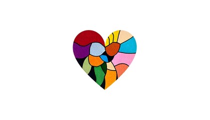 Poster - zero discrimination day a symbolic image of a heart made up of different colors and patterns, representing the beauty of human diversity