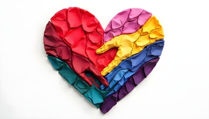 Poster - zero discrimination day a symbolic image of a heart made up of different colors and patterns, representing the beauty of human diversity