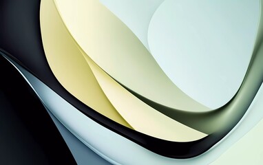 Aufkleber - Abstract background with a soft blue and yellow gradient, soft blurred light green and black color in the upper left corner