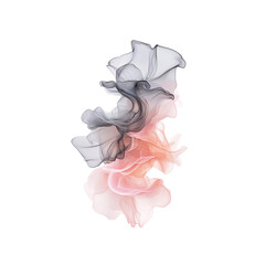 Wall Mural - Abstract Pink and Grey Ink Swirl, Elegant Fluid Design, Artistic Smoke Effect