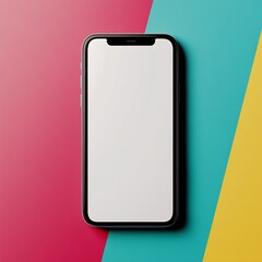 Poster - Stylish smartphone mockup on vibrant colored background ready for app display : Generative AI