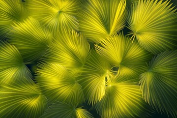 Wall Mural - vibrant yellow-green palm fronds create a textured, natural background.