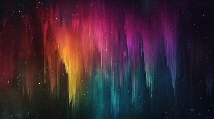 Poster - Abstract Cosmic Background with Colorful Swirls and Bright Stars, Illuminating the Night Sky in Vivid Hues of Purple, Pink, Yellow, and Blue for Digital and Print Use