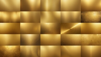 Wall Mural - 25 in 1, bundle – Glossy Gold Metal Surfaces, Just Crop Your Shot and Use