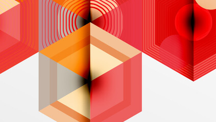 Poster - Hexagons design geometric abstract background